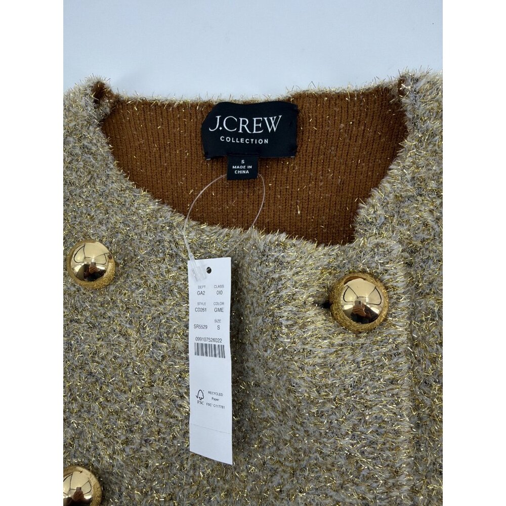 NWT J. Crew Collection Oversized Double-Faced Metallic Jacket Womens Small Chic - Picture 3 of 10